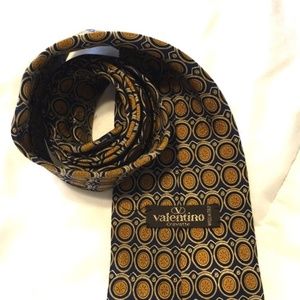Valentino Accessories - Valentino 100% Silk Tie Made in Italy Gold Blue Valentino Accessories - Valentino 100% Silk Tie Made in Italy Gold Blue